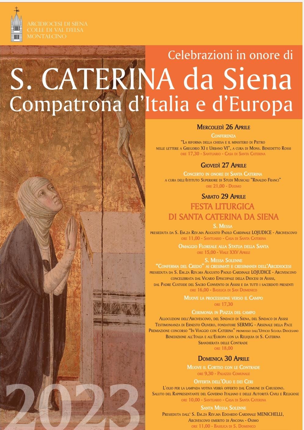 Celebrazioni in onore di Santa Caterina da Siena