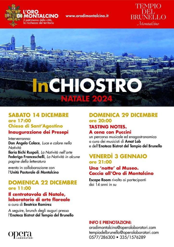 Si accende il Natale 2024 nel complesso di Sant’Agostino a Montalcino