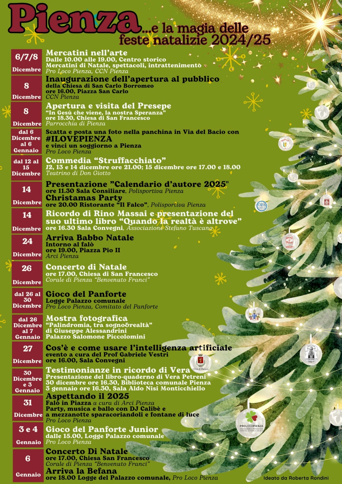 Si apre a Pienza il cartellone delle iniziative per le feste di fine anno