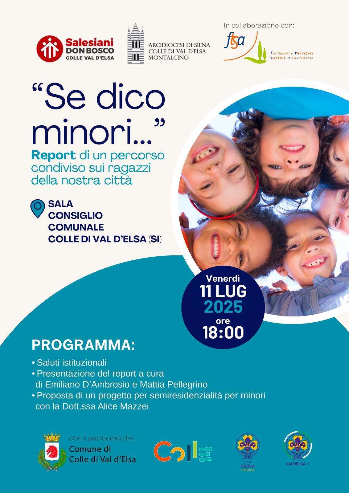 Colle Val d’Elsa, l’11 luglio si presenta il report che approfondisce i bisogni dei ragazzi del territorio