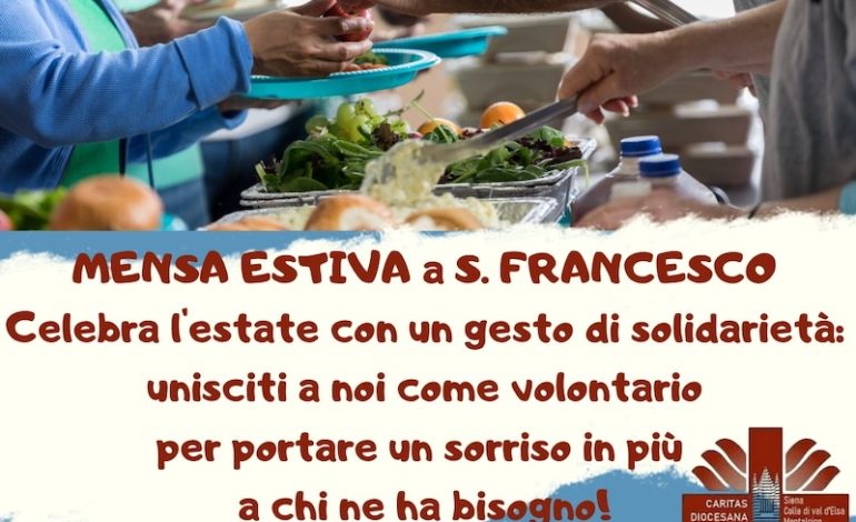 Caritas, la mensa prosegue in estate nei locali di San Francesco. Appello ai volontari