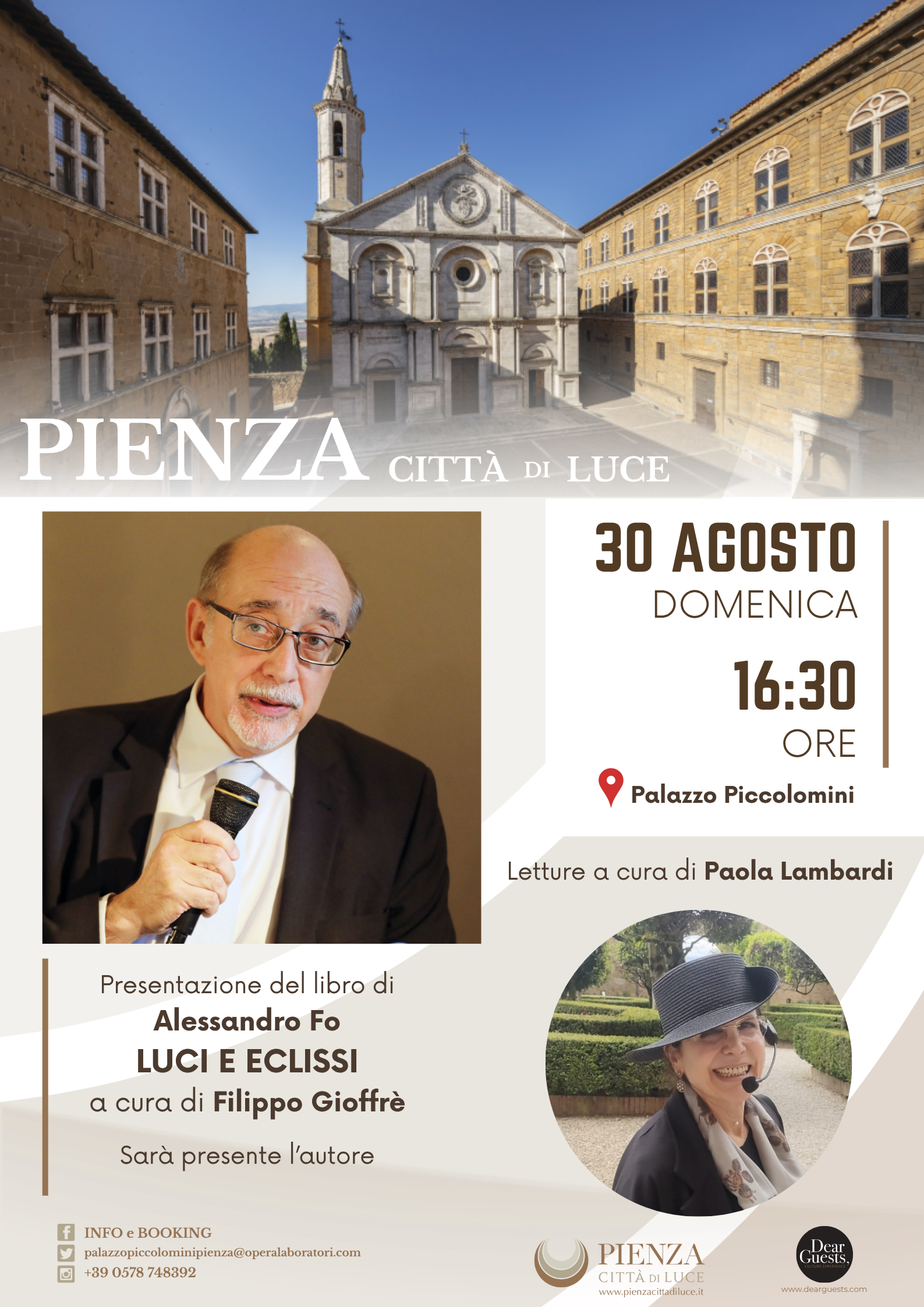 Pienza Città di Luce, Alessandro Fo presenta “Luci ed Eclissi”, vincitore del Premio LericiPea 2026