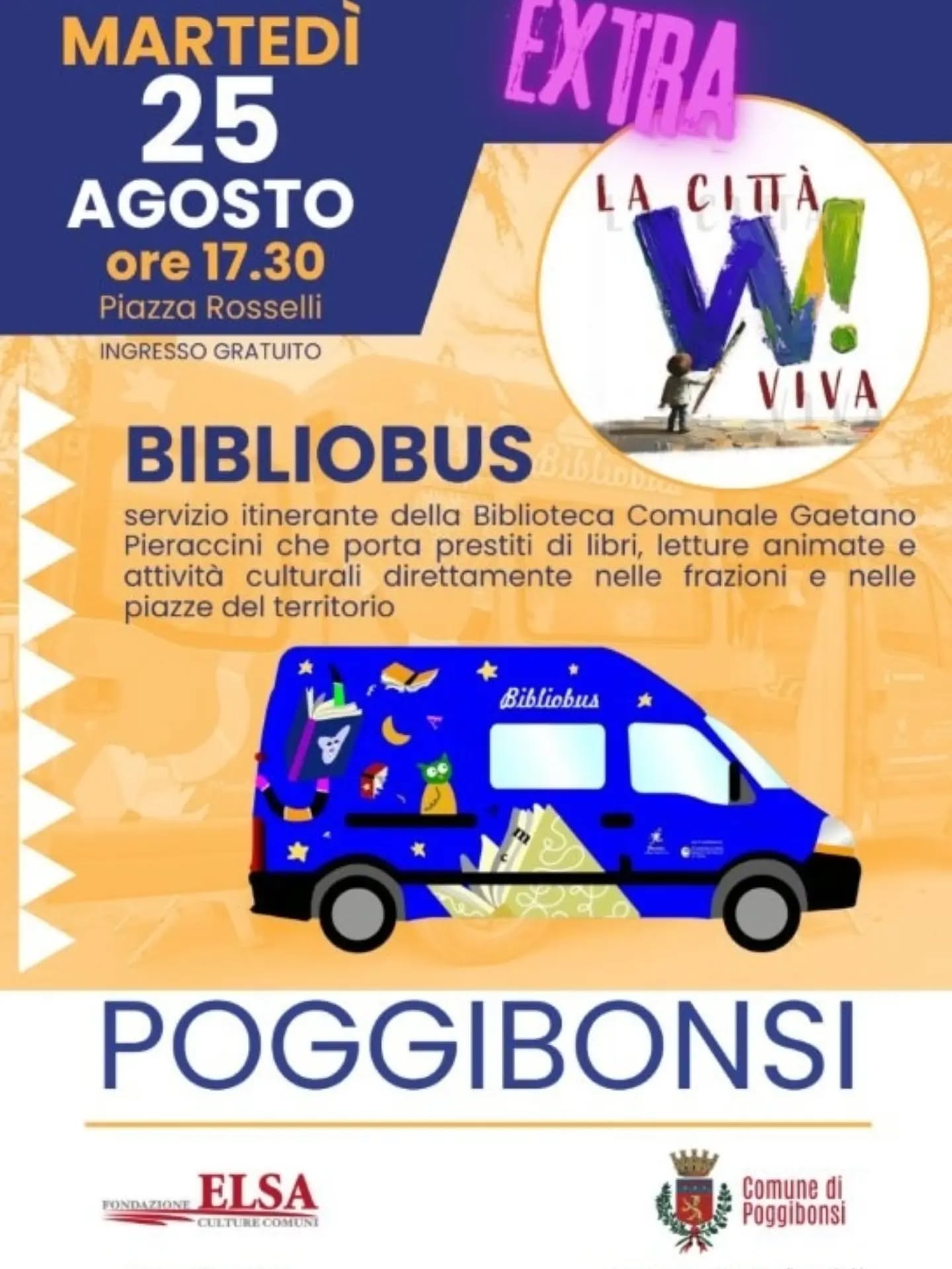 Per “W la Città Viva” arriva il Bibliobus con libri e letture animate