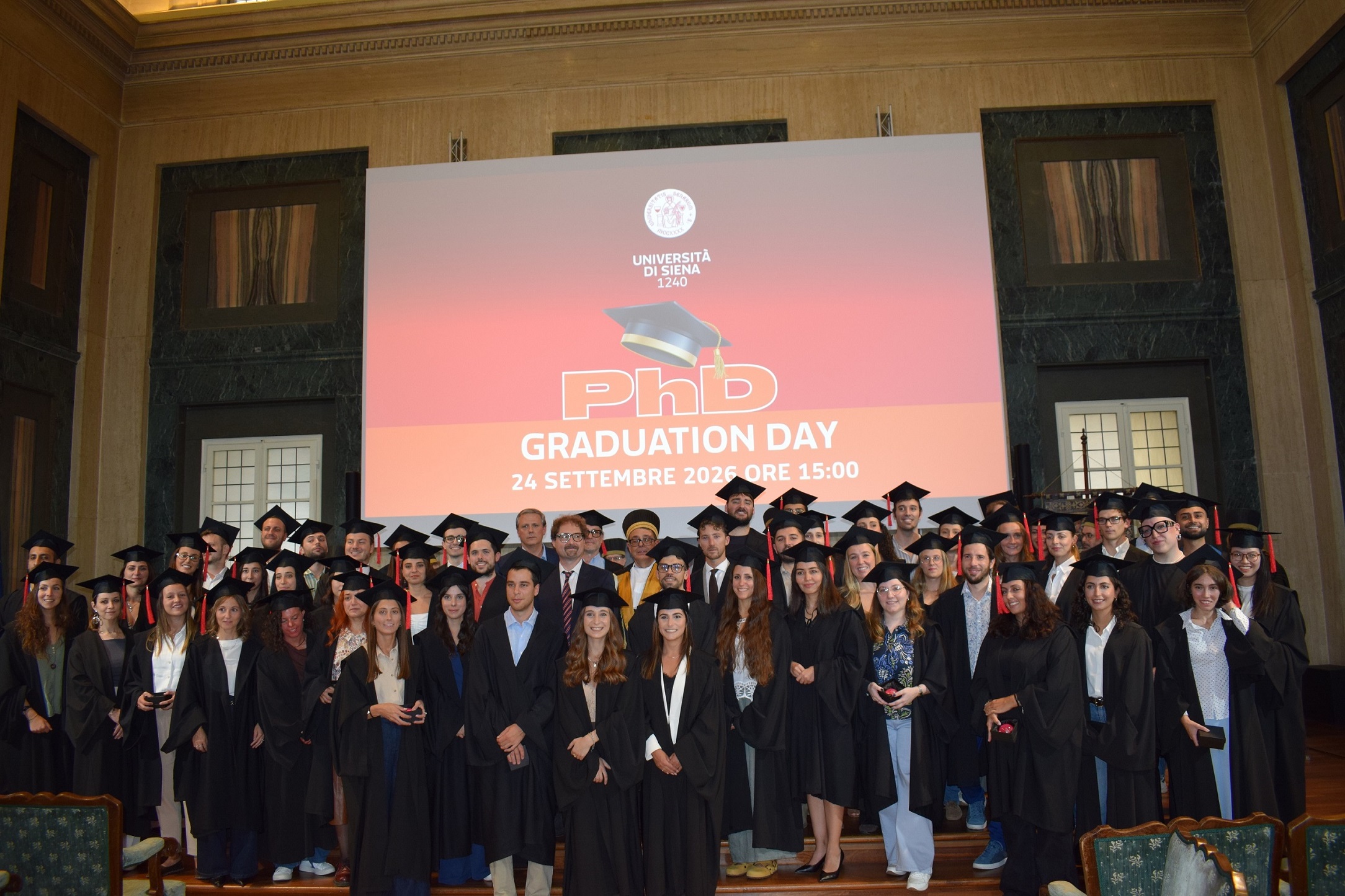PhD Graduation Day dell’Università di Siena, Di Pietra: “Continuate a sognare ricerca, ne abbiamo davvero bisogno”