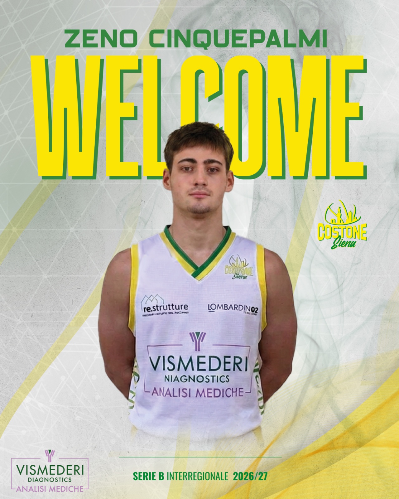 Vismederi Costone Siena: da Trieste arriva Zeno Cinquepalmi