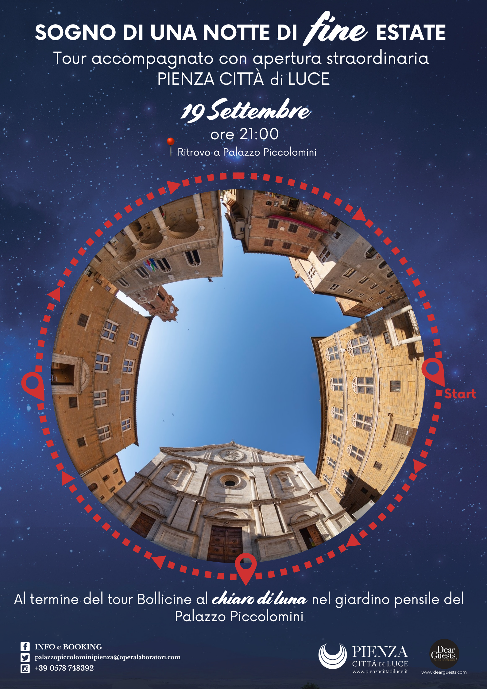 Pienza Città di Luce, nuovo appuntamento il 19 settembre con un tour straordinario