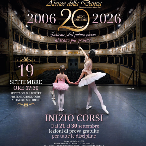 Festa a Siena tra emozione e applausi per il 20esimo anniversario di Ateneo della Danza