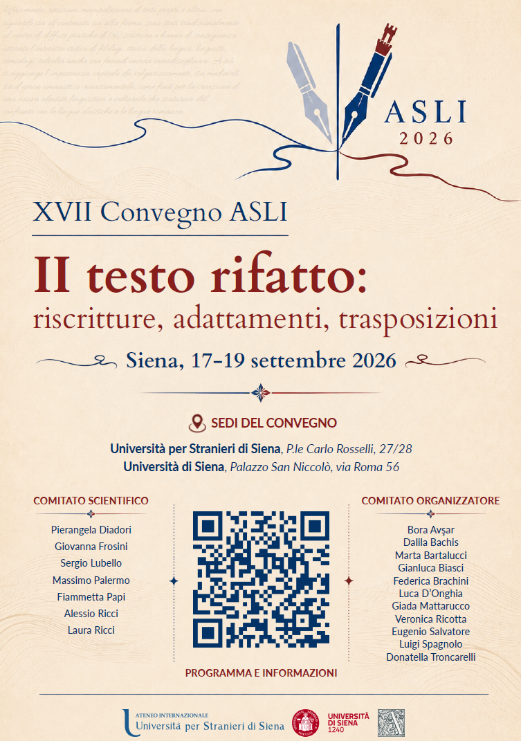 Riscrittura e manipolazione dei testi: Siena ospita il convegno dell’Associazione della Lingua Italiana
